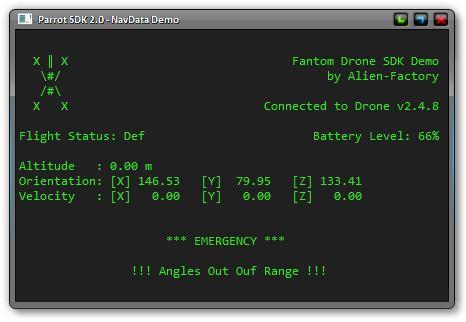 Screenshot of NavData example
